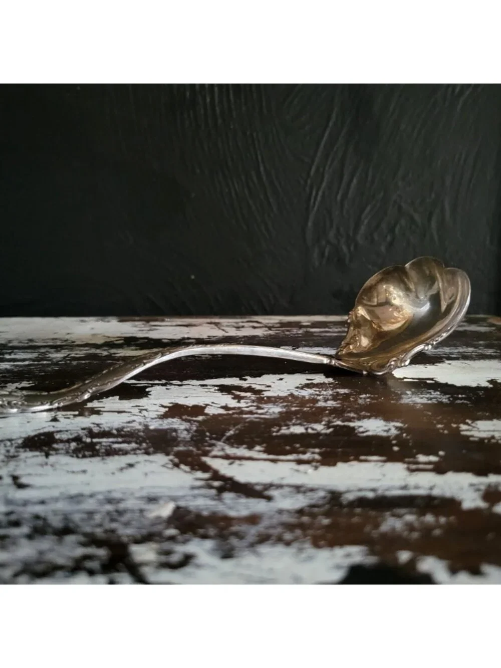Vtg WM Rogers and Son Silverplate AA Oxford Serving Spoon Ladle Scalloped Bowl